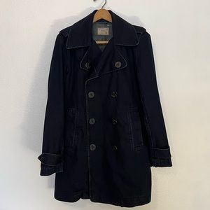 RALPH LAUREN Women's Blue Denim Pea Coat Taylor Indigo size M